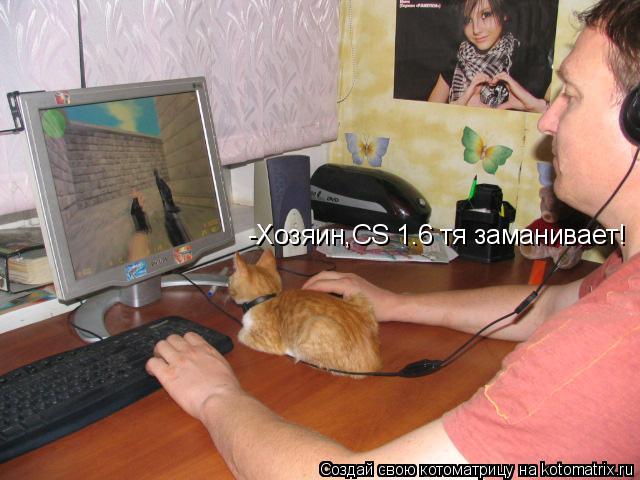 Котоматрица: -Хозяин,CS 1.6 тя заманивает!