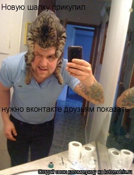 Котоматрица: Новую шапку прикупил нужно вконтакте друзьям показать