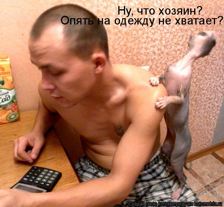Ну, что хозяин? Опять на одежду не хватает?... Котоматрица: Ну, что хозяин? Опять на одежду не хватает?