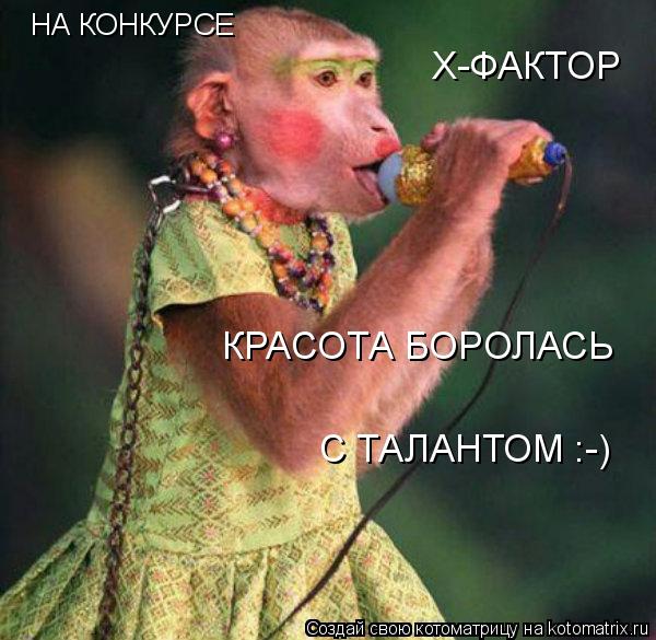 Котоматрица: НА КОНКУРСЕ Х-ФАКТОР КРАСОТА БОРОЛАСЬ С ТАЛАНТОМ :-)