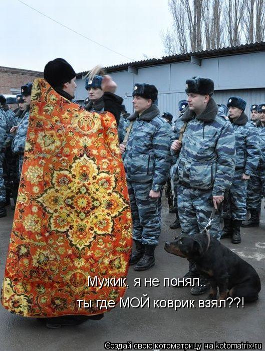 Котоматрица: Мужик, я не понял.. ты где МОЙ коврик взял??!