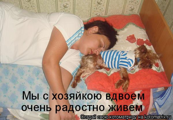 Котоматрица: Мы с хозяйкою вдвоем очень радостно живем