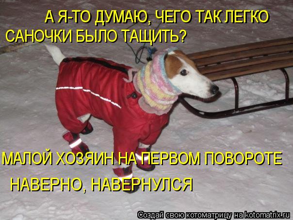 А Я-ТО ДУМАЮ, ЧЕГО ТАК ЛЕГКО А Я-ТО ДУМАЮ, ЧЕГО ТАК ЛЕГКО САНОЧКИ БЫЛО ТАЩИТЬ? МАЛОЙ ХОЗЯИН НА ПЕРВОМ... Котоматрица: А Я-ТО ДУМАЮ, ЧЕГО ТАК ЛЕГКО А Я-ТО ДУМАЮ, ЧЕГО ТАК ЛЕГКО САНОЧКИ БЫЛО ТАЩИТЬ? МАЛОЙ ХОЗЯИН НА ПЕРВОМ ПОВОРОТЕ НАВЕРНО, НАВЕРНУЛСЯ