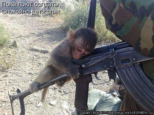 Котоматрица: Пока поют солдаты, Спокойно дети спят....