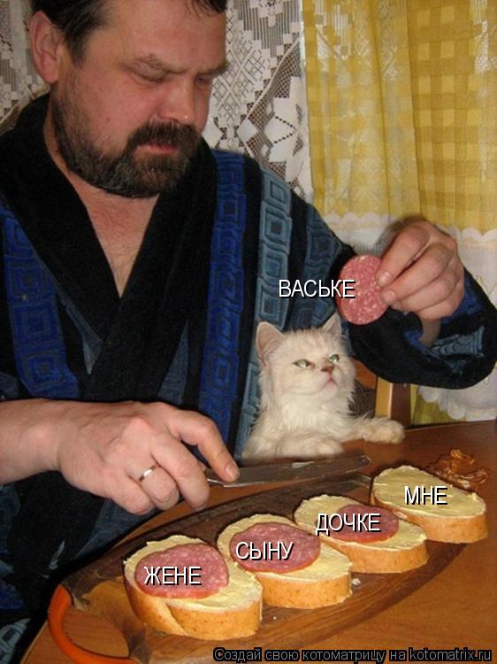 Котоматрица: ЖЕНЕ СЫНУ ДОЧКЕ МНЕ ВАСЬКЕ