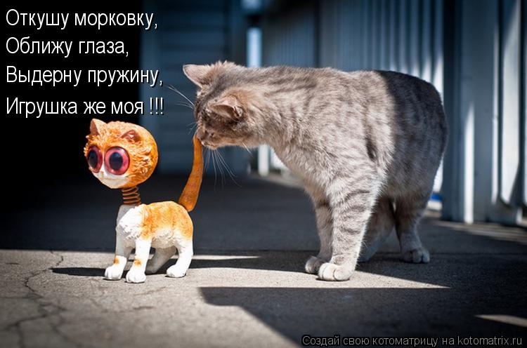 Откушу морковку, Оближу глаза, Выдерну пружину, Игрушка же моя !!!... Котоматрица: Откушу морковку, Оближу глаза, Выдерну пружину, Игрушка же моя !!!