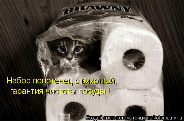 Набор полотенец с вихоткой, гарантия чистоты посуды !... Котоматрица: Набор полотенец с вихоткой, гарантия чистоты посуды !