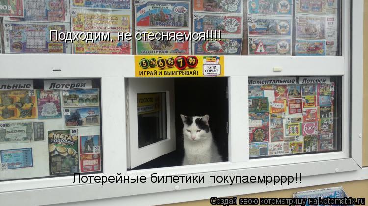 Подходим, не стесняемся!!!! Лотерейные билетики покупаемрррр!!... Котоматрица: Подходим, не стесняемся!!!! Лотерейные билетики покупаемрррр!!