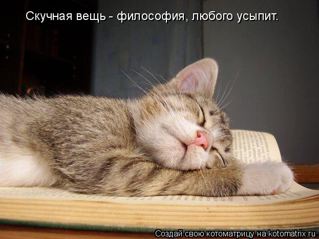 Скучная вещь - философия, любого усыпит.... Котоматрица: Скучная вещь - философия, любого усыпит.