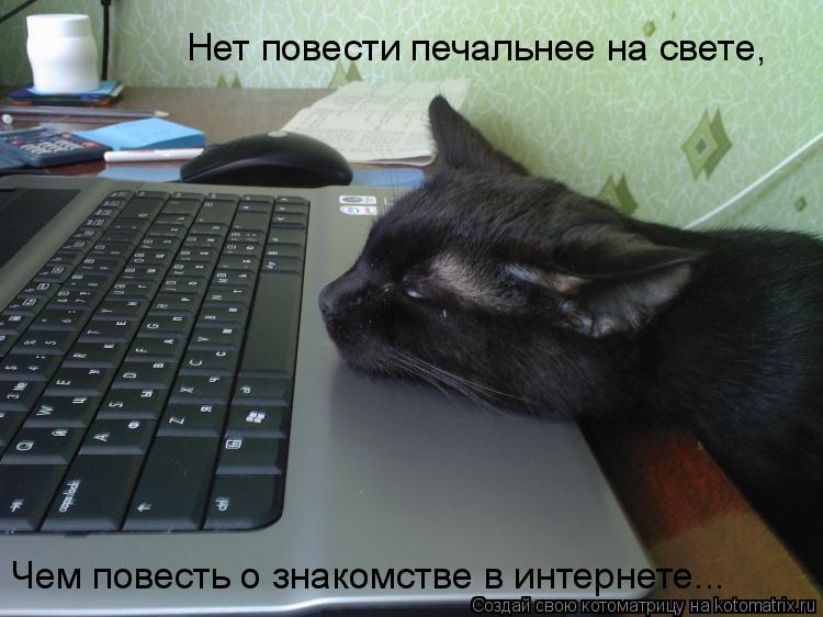 Нет повести печальнее на свете, Чем повесть о знакомстве в интернете...... Котоматрица: Нет повести печальнее на свете, Чем повесть о знакомстве в интернете...