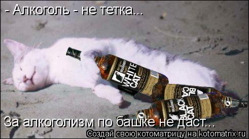 - Алкоголь - не тетка... За алкоголизм по башке не даст...... Котоматрица: - Алкоголь - не тетка... За алкоголизм по башке не даст...