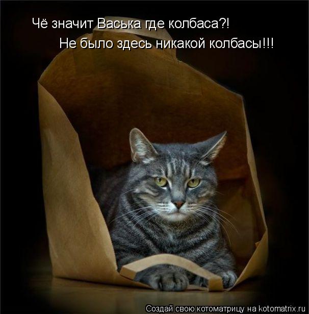 Котоматрица: Чё значит Васька где колбаса?! Не было здесь никакой колбасы!!!