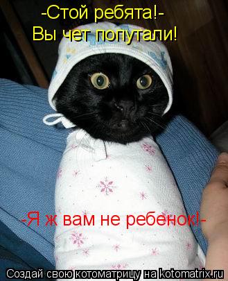 Котоматрица: -Стой ребята!- Вы чет попутали! -Я ж вам не ребенок!-