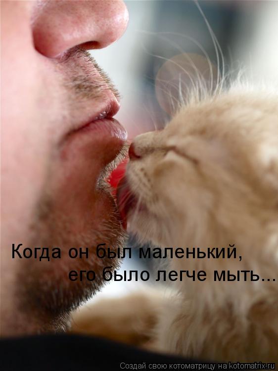 Когда он был маленький, его было легче мыть...... Котоматрица: Когда он был маленький, его было легче мыть...