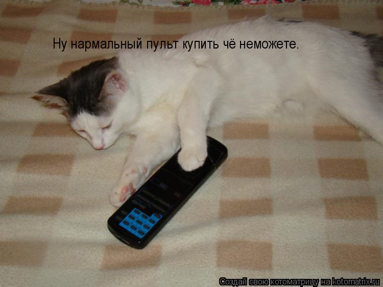 Котоматрица: Ну нармальный пульт купить чё неможете.