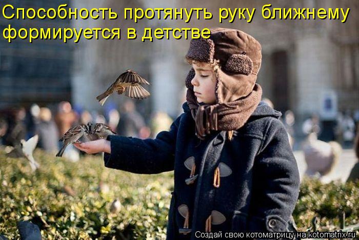 Способность протянуть руку ближнему формируется в детстве... Котоматрица: Способность протянуть руку ближнему формируется в детстве