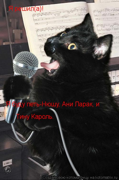 Котоматрица: Я решил(а)! Я буду петь-Нюшу, Ани Ларак, и  Тину Кароль.
