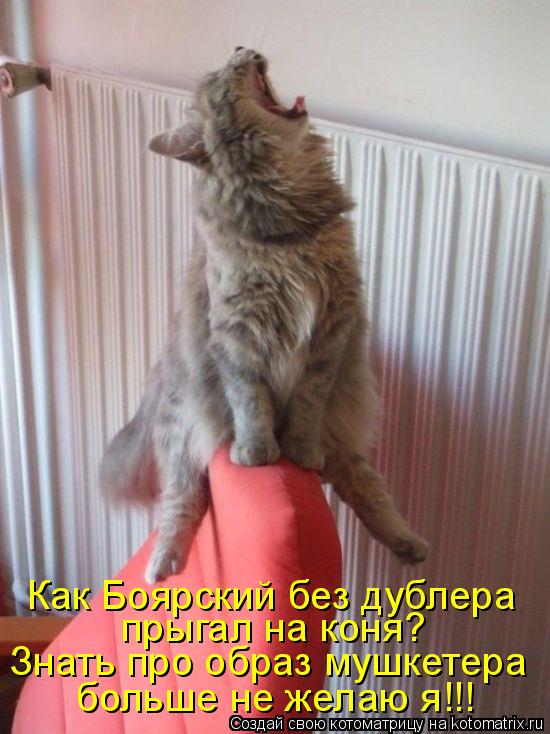 Котоматрица: Как Боярский без дублера  прыгал на коня? Знать про образ мушкетера больше не желаю я!!!