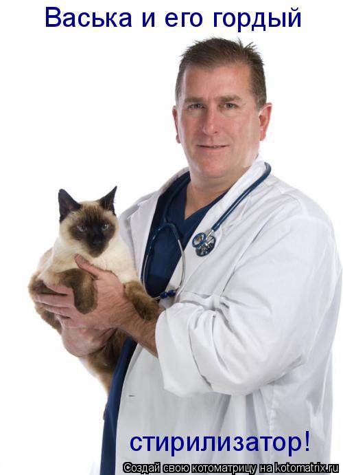Котоматрица: Васька и его гордый  стирилизатор!