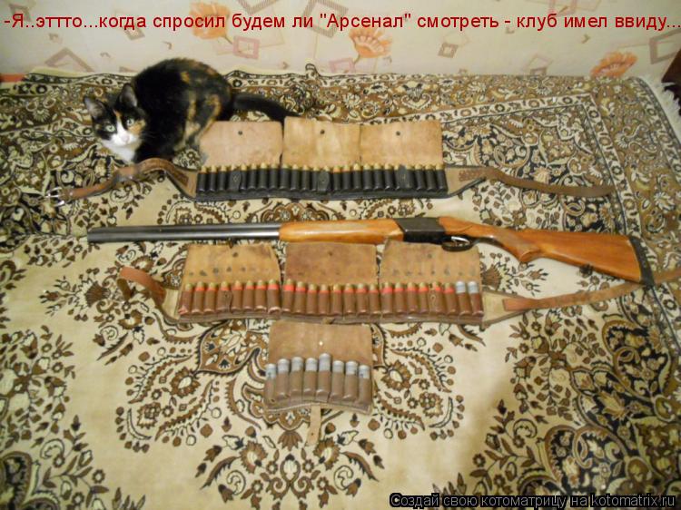 Котоматрица: -Я..эттто...когда спросил будем ли "Арсенал" смотреть - клуб имел ввиду...
