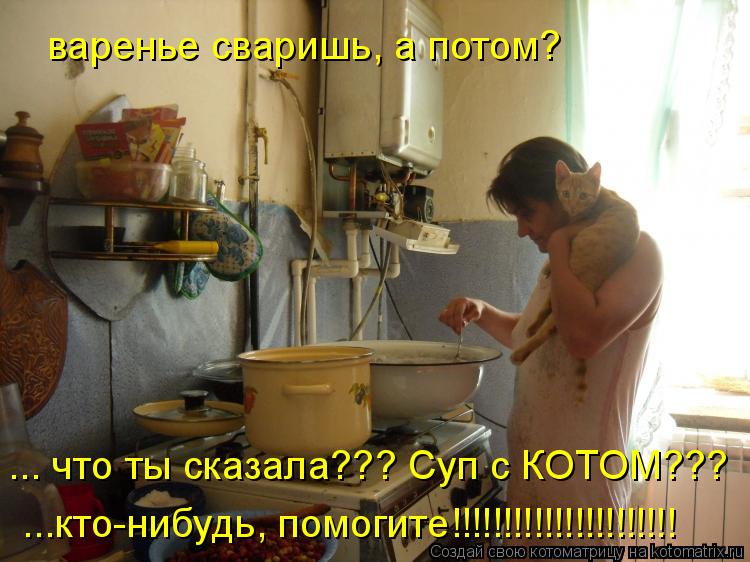 варенье сваришь, а потом? ... что ты сказала??? Суп с КОТОМ??? ...кто-нибудь, помогите!!!!!!!!!!!!!!!... Котоматрица: варенье сваришь, а потом? ... что ты сказала??? Суп с КОТОМ??? ...кто-нибудь, помогите!!!!!!!!!!!!!!!!!!!!!!