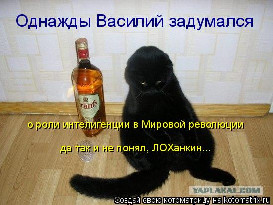 Котоматрица: Однажды Василий задумался о роли интелигенции в Мировой революции да так и не понял, ЛОХанкин...