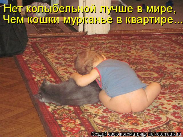 Котоматрица: Нет колыбельной лучше в мире, Чем кошки мурканье в квартире...