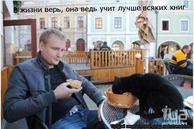 В жизни верь, она ведь учит лучше всяких книг... Котоматрица: В жизни верь, она ведь учит лучше всяких книг