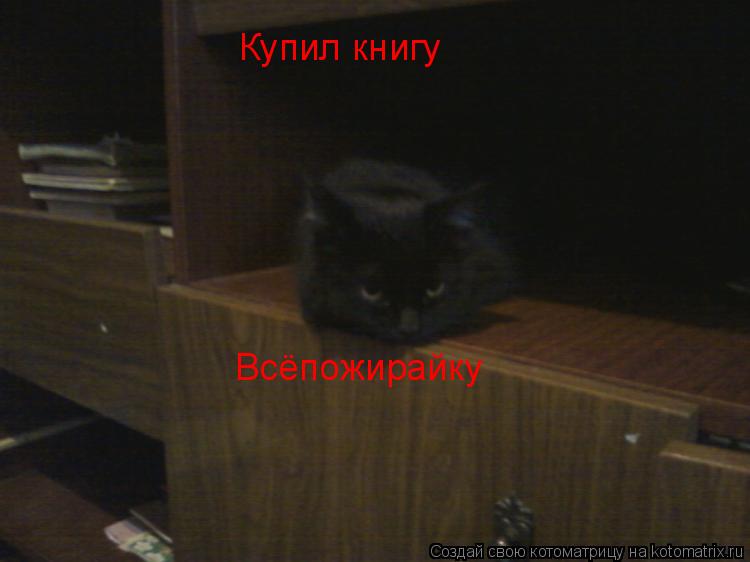 Купил книгу Всёпожирайку... Котоматрица: Купил книгу Всёпожирайку