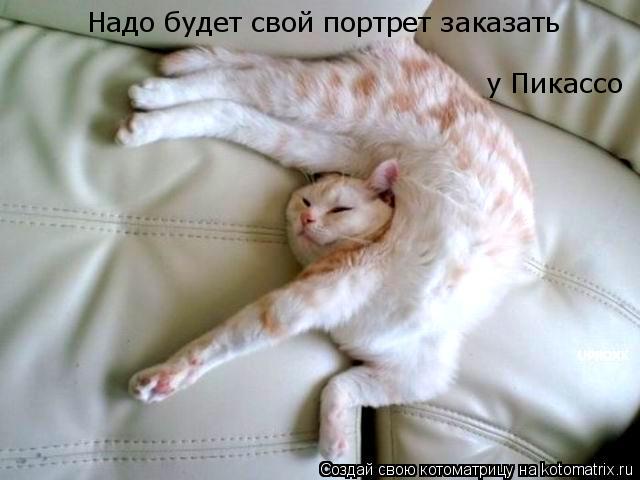 Надо будет свой портрет заказать у Пикассо... Котоматрица: Надо будет свой портрет заказать у Пикассо