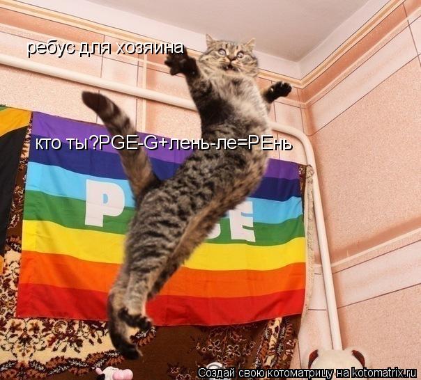 ребус для хозяина кто ты?PGE-G+лень-ле=PEнь... Котоматрица: ребус для хозяина кто ты?PGE-G+лень-ле=PEнь