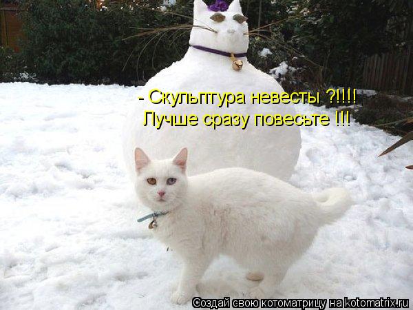 - Скульптура невесты ?!!!! Лучше сразу повесьте !!!... Котоматрица: - Скульптура невесты ?!!!! Лучше сразу повесьте !!!