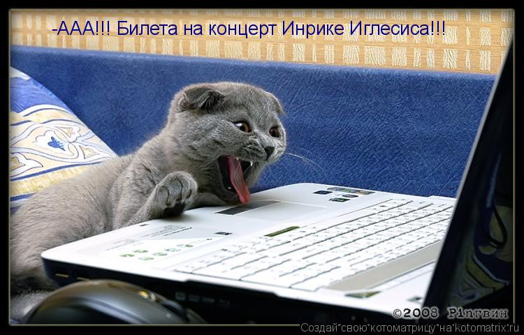 Котоматрица: -ААА!!! Билета на концерт Инрике Иглесиса!!!