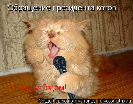 Обращение президента котов. С Новым Годом!... Котоматрица: Обращение президента котов. С Новым Годом!