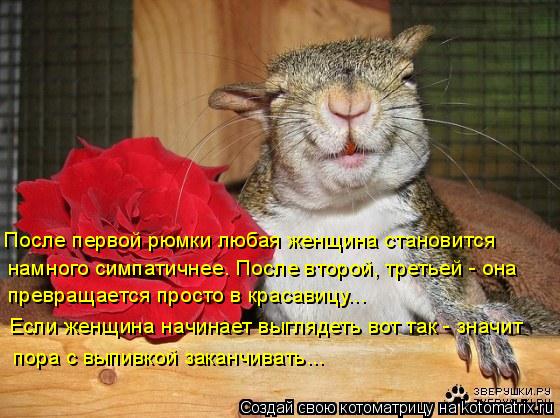 Котоматрица: намного симпатичнее. После второй, третьей - она  превращается просто в красавицу... Если женщина начинает выглядеть вот так - значит пора с в