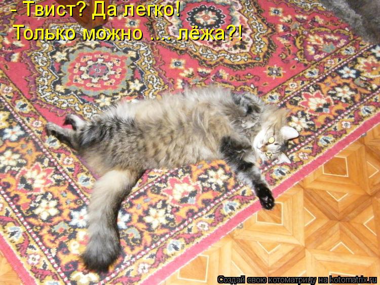 - Твист? Да легко! Только можно .... лёжа?!... Котоматрица: - Твист? Да легко! Только можно .... лёжа?!