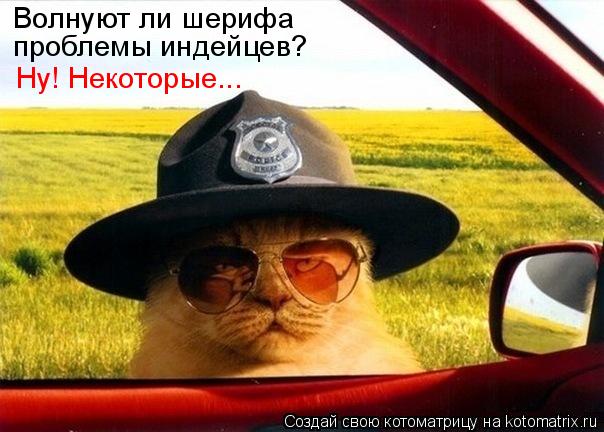 Котоматрица: Волнуют ли шерифа  проблемы индейцев? Ну! Некоторые...