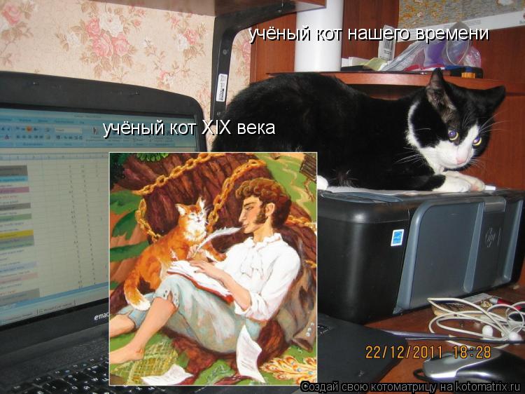 учёный кот XIX века учёный кот нашего времени... Котоматрица: учёный кот XIX века учёный кот нашего времени