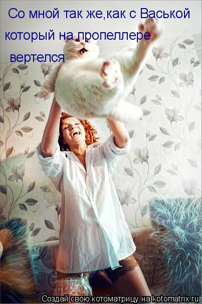 Котоматрица: Со мной так же,как с Васькой который на пропеллере  вертелся