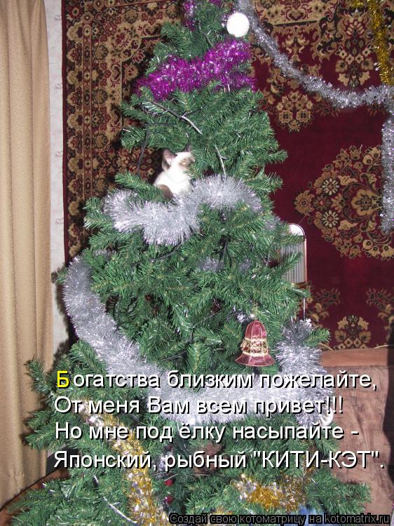 огатства близким пожелайте, Б От меня Вам всем привет!!! Но мне под ёлку насыпайте - Японский, рыбный... Котоматрица: огатства близким пожелайте, Б От меня Вам всем привет!!! Но мне под ёлку насыпайте - Японский, рыбный "КИТИ-КЭТ".
