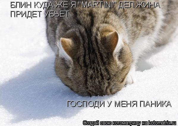БЛИН КУДА ЖЕ Я "MARTINI" ДЕЛ ЖИНА ПРИДЕТ УБЬЕТ ГОСПОДИ У МЕНЯ ПАНИКА... Котоматрица: БЛИН КУДА ЖЕ Я "MARTINI" ДЕЛ ЖИНА ПРИДЕТ УБЬЕТ ГОСПОДИ У МЕНЯ ПАНИКА