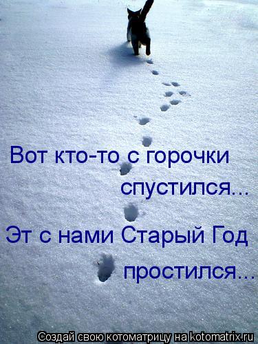 Вот кто-то с горочки спустился... Эт с нами Старый Год простился....... Котоматрица: Вот кто-то с горочки спустился... Эт с нами Старый Год простился....