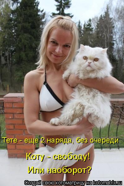 Котоматрица: Тете - еще 2 наряда, без очереди Коту - свободу! Или наоборот?