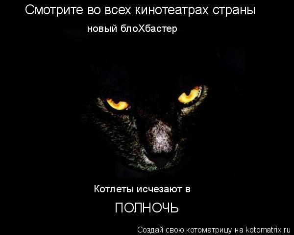 Котоматрица: Смотрите во всех кинотеатрах страны новый блоХбастер Котлеты исчезают в  ПОЛНОЧЬ