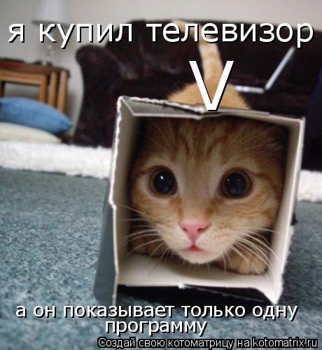 V я купил телевизор а он показывает только одну программу... Котоматрица: V я купил телевизор а он показывает только одну программу