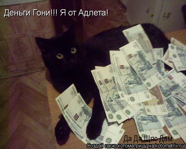 Котоматрица: Деньги Гони!!! Я от Адлета! Да Да Щяс Дам