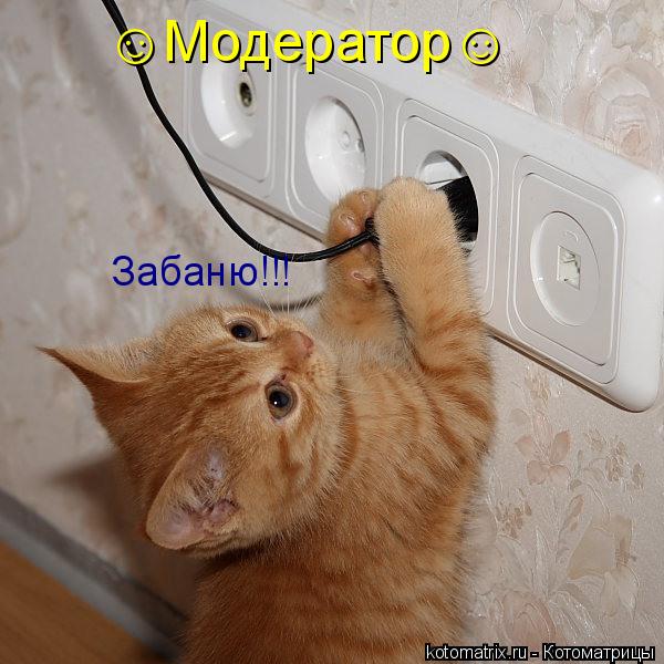 Котоматрица: &#9786;Модератор&#9786; Забаню!!!