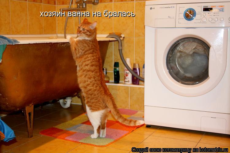 Котоматрица: хозяин ванна на бралась