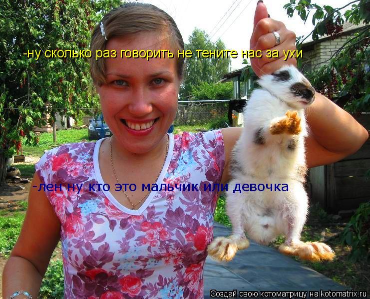-ну сколько раз говорить не тените нас за ухи -лен ну кто это мальчик или девочка... Котоматрица: -ну сколько раз говорить не тените нас за ухи -лен ну кто это мальчик или девочка