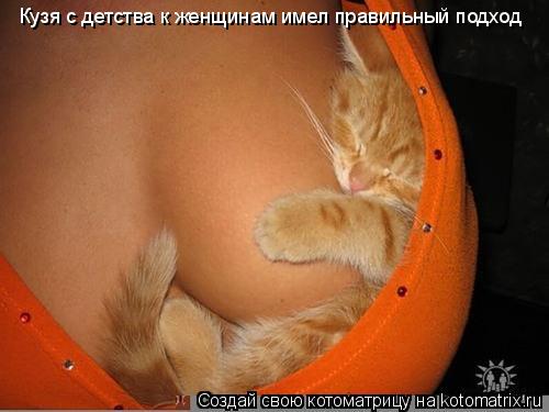 Кузя с детства к женщинам имел правильный подход... Котоматрица: Кузя с детства к женщинам имел правильный подход